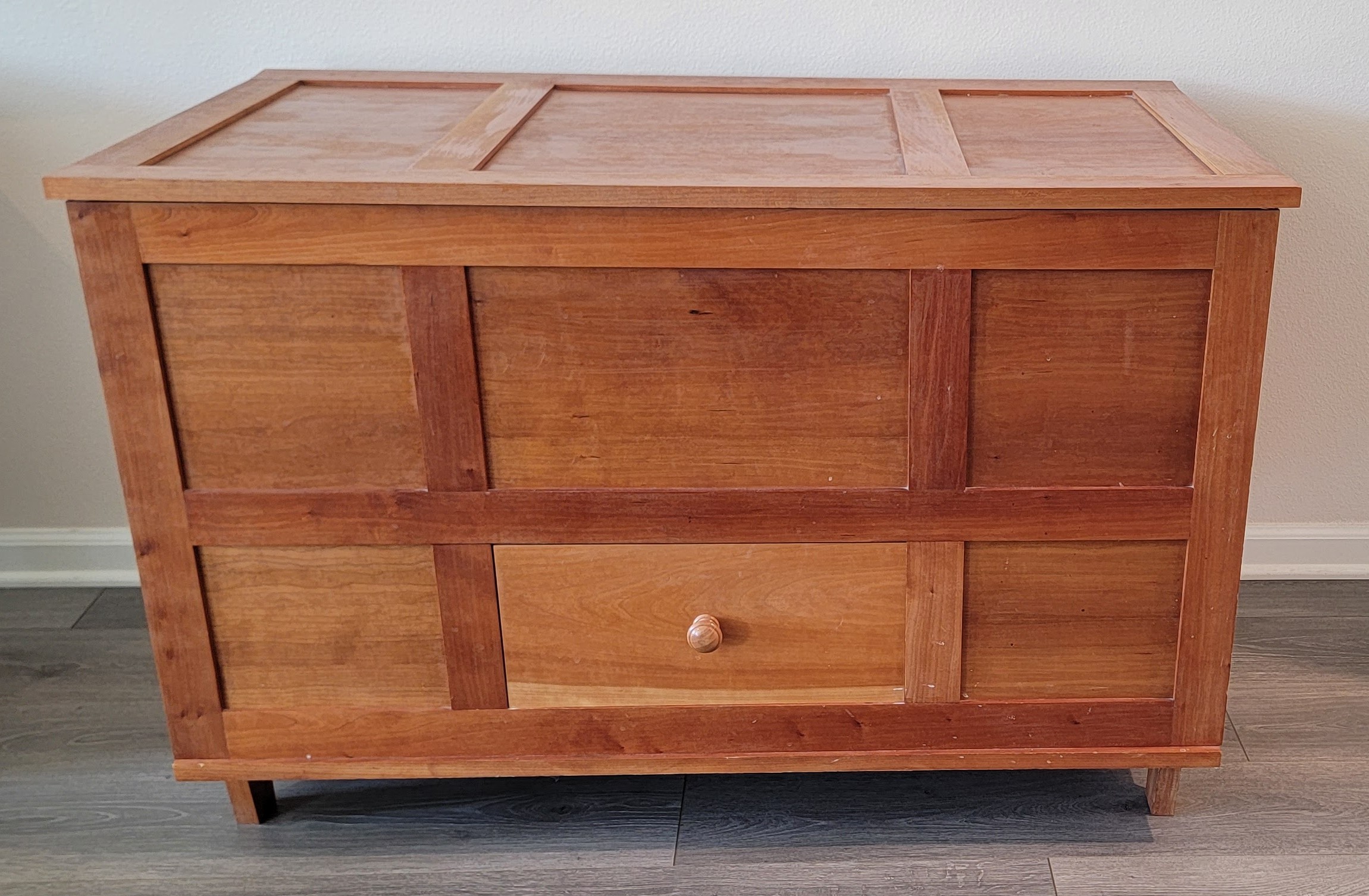 Cherry Wood Chest with Drawer